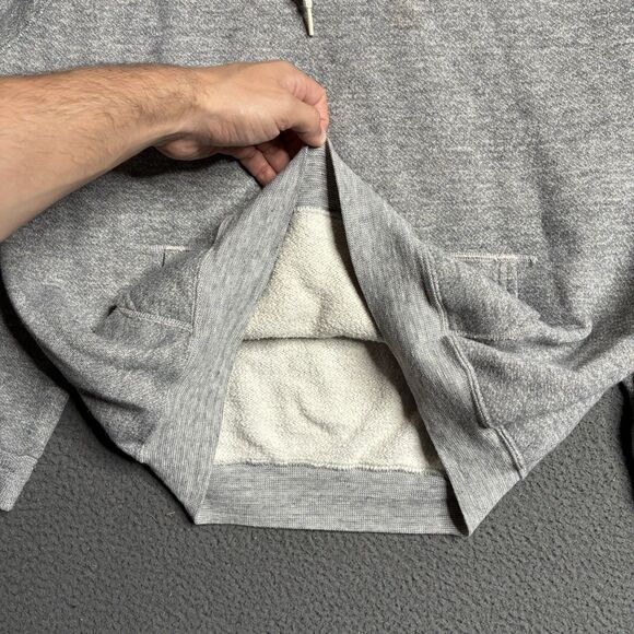 Vintage 70’s Heather Grey Hoodie Raglan Fleece Sweatshirt USA-made Men’s Large - Picture 4 of 14
